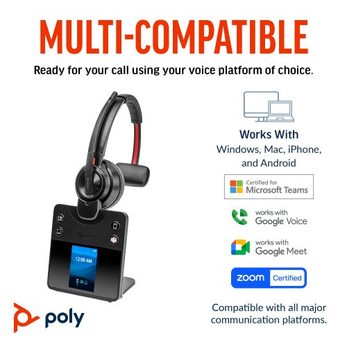 HP Poly Savi 8410 Office Monaural DECT 1920-1930 MHz Headset
