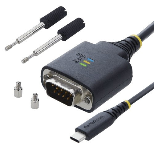 StarTech.com 1P1FFC-USB-C-SERIAL serial cable Black 11.8" (0.3 m) USB Type-C RS-232