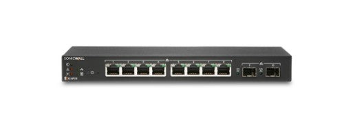 SonicWall SWS12-8POE Managed L2 Gigabit Ethernet (10/100/1000) Power over Ethernet (PoE) Black