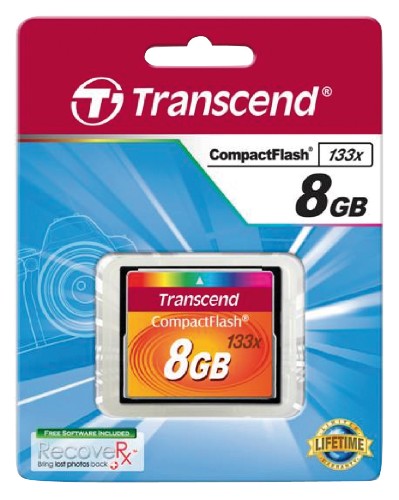 Transcend 8GB, CF Card, MLC, 133X