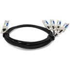 AddOn Networks DAC-Q56DD4Q282-5M-AO InfiniBand/fibre optic cable 98.4" (2.5 m) QSFP-DD 4x QSFP28 Black, Metallic