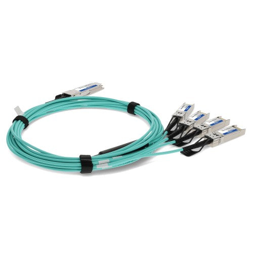 AddOn Networks ADD-QCISPA-O1M InfiniBand/fibre optic cable 39.4" (1 m) QSFP+ 4x SFP+ Aqua color