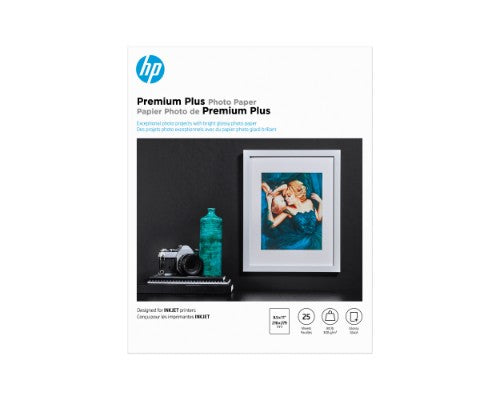 HP Premium Plus Photo Paper Glossy 80 lb 8.5 x 11 in. (216 x 279 mm) 25 sheets