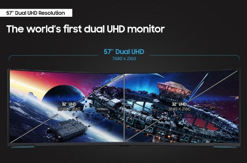Samsung S57CG952NN 57" 32:9, VA panel, 240Hz, 7680x2160, fully adjustable stand, HDMI/DP/USB Hub, FreesyncPremium Pro, 1 yr wrty