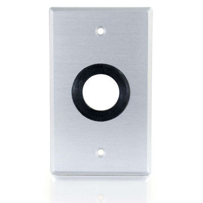 C2G Single Gang 1in Grommet Wall Plate Aluminum