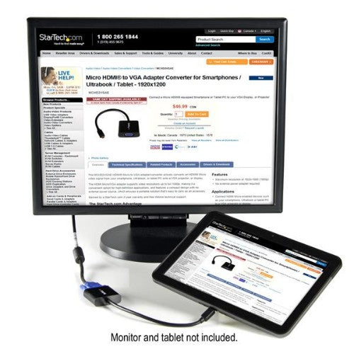 StarTech.com MCHD2VGAE2 video cable adapter Black