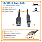 Tripp Lite U322-003-BK USB cable USB 3.2 Gen 1 (3.1 Gen 1) 35.8" (0.91 m) USB B USB A Black