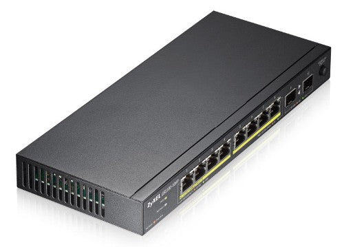 Zyxel GS1100-10HP network switch Unmanaged Gigabit Ethernet (10/100/1000) Power over Ethernet (PoE) 1U Black