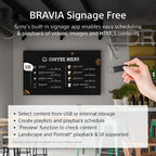 Sony FW-43EZ20L signage display Digital signage flat panel 43" LED Wi-Fi 350 cd/m² 4K Ultra HD Black Android 16/7