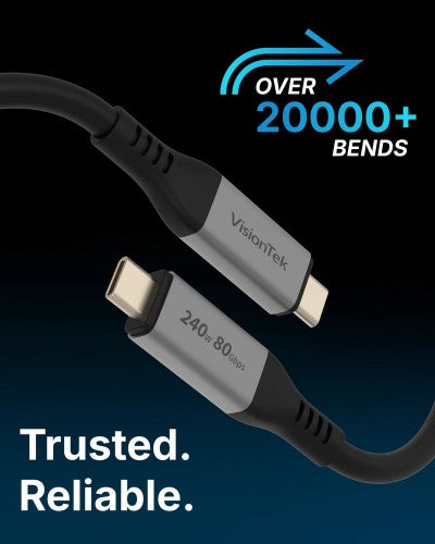 VisionTek 901801 USB cable 59.1" (1.5 m) USB C 80 Gbit/s 240 W Gray