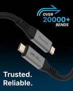 VisionTek 901801 USB cable 59.1" (1.5 m) USB C 80 Gbit/s 240 W Gray