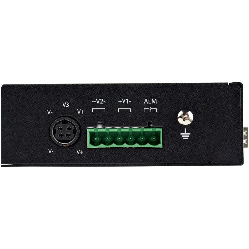 StarTech.com IES1G52UPDIN network switch Unmanaged Gigabit Ethernet (10/100/1000) Power over Ethernet (PoE) Black