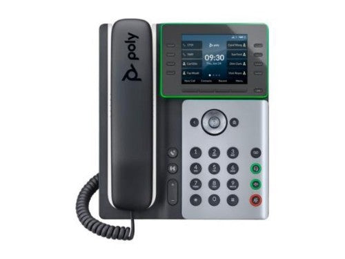 HP Poly Edge E300 IP Phone with Power Supply – VoIP Desktop Phone, PoE, Black (89B51AA#ABA)