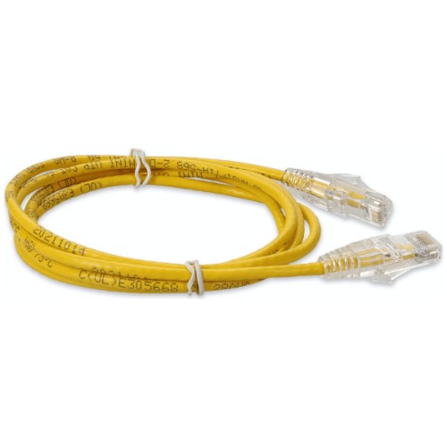 AddOn Networks ADD-1-5FSLCAT6A-YW networking cable Yellow 18.1" (0.46 m) Cat6a U/UTP (UTP) Round