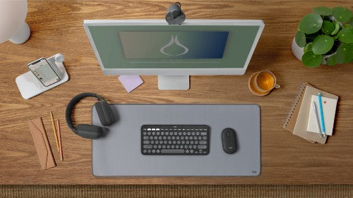 Logitech Pebble 2 Combo keyboard Mouse included Universal RF Wireless + Bluetooth QWERTY English Graphite