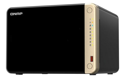 QNAP TS-664 NAS Tower Intel® Celeron® N5095 8 GB DDR4 0 TB QNAP QTS Black, Bronze