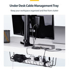 StarTech.com S1MB-DESK-CABLE-TRAY cable organizer Cable basket Black 1 pc(s)