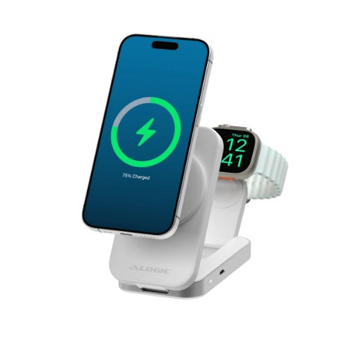 ALOGIC FLIP 2IN1 QI2 Smartphone, Headphones, Smartwatch White USB Wireless charging Fast charging Indoor