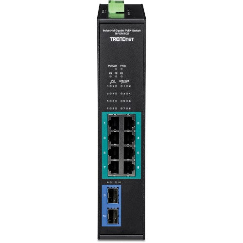 Trendnet TI-PGM102 network switch Gigabit Ethernet (10/100/1000) Power over Ethernet (PoE) Black