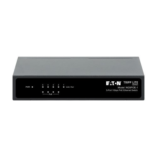 Eaton NG5POE-1 network switch Unmanaged Gigabit Ethernet (10/100/1000) Power over Ethernet (PoE) Desktop/Wall-Mounting Black