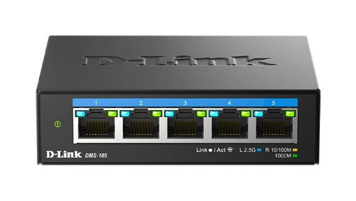 D-Link DMS-105 Unmanaged L2 2.5G Ethernet (100/1000/2500) Black