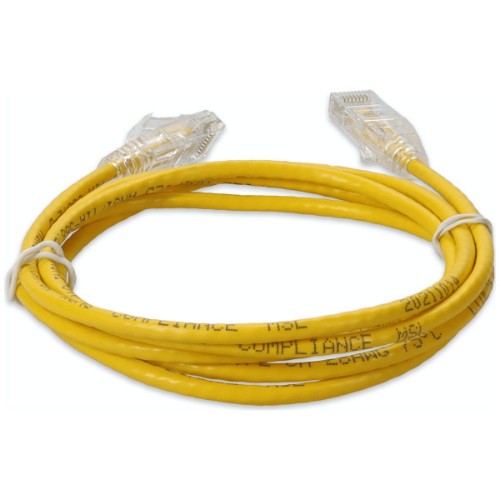 AddOn Networks ADD-1-5FSLCAT6A-YW networking cable Yellow 18.1" (0.46 m) Cat6a U/UTP (UTP) Round