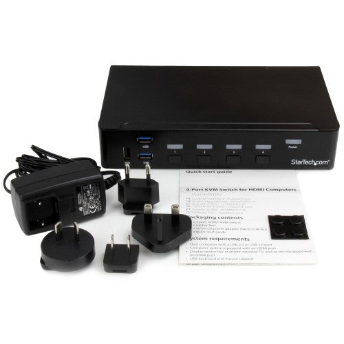 StarTech.com SV431HDU3A2 KVM switch Rack mounting Black