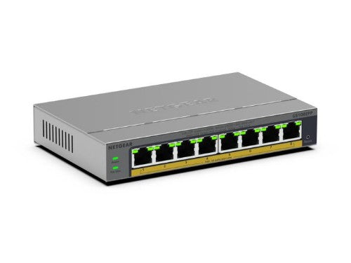 NETGEAR GS108EPP Unmanaged Gigabit Ethernet (10/100/1000) Power over Ethernet (PoE) Desktop/Wall-Mounting Gray
