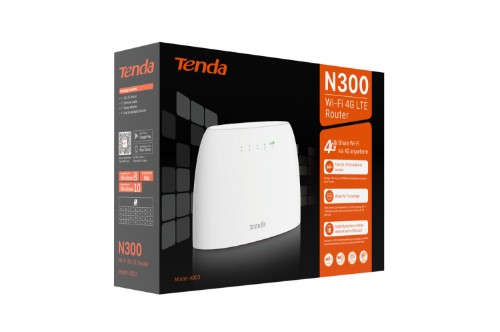 Tenda N300 wireless router Fast Ethernet Single-band (2.4 GHz) 4G White