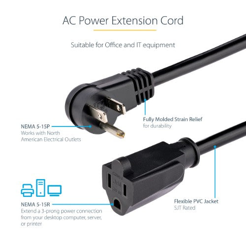 StarTech.com PAC101R1 power cable Black 11.8" (0.3 m) NEMA 5-15P NEMA 5-15R