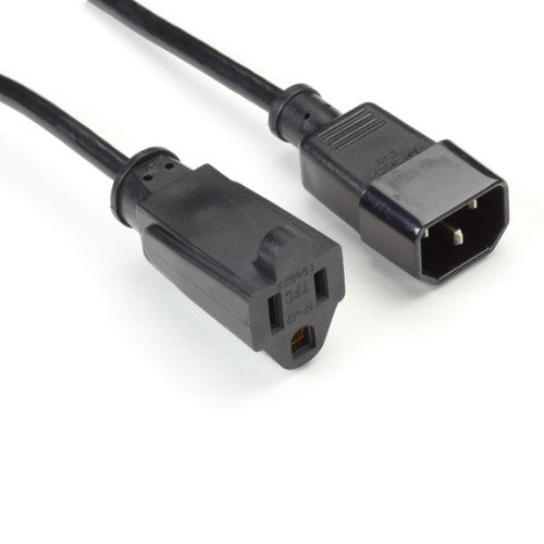 Black Box EPXR15 power cable 11.8" (0.3 m) NEMA 5-15R C14 coupler