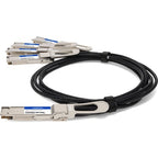AddOn Networks QDD-4QSFP28-400-CU2-5M-AO InfiniBand/fibre optic cable 98.4" (2.5 m) 4xQSFP28 QSFP-DD Black, Silver