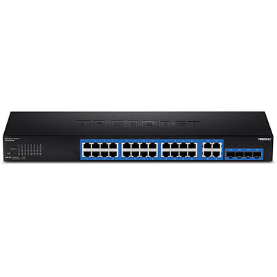 Trendnet TEG-284WS network switch Managed Gigabit Ethernet (10/100/1000) 1U Black