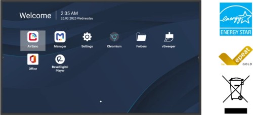 Viewsonic CDE4331-1C signage display Digital signage flat panel 43" LCD Wi-Fi 500 cd/m² 4K Ultra HD Black Built-in processor Android 14 24/7