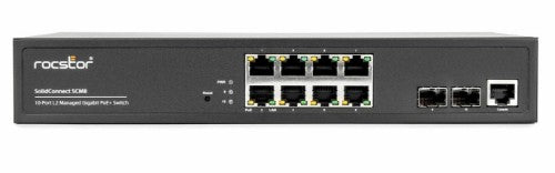 Rocstor SolidConnect SCM8 Managed L2 Gigabit Ethernet (10/100/1000) Power over Ethernet (PoE) Black