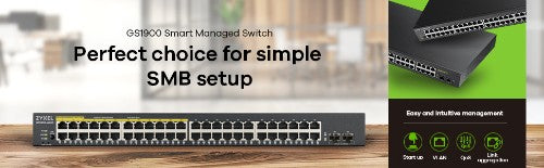 Zyxel GS1900-48 network switch Managed L2 Gigabit Ethernet (10/100/1000) 1U Black