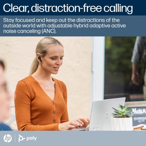 Poly Voyager Free 60 UC Black Earbuds +BT700 USB-C Adapter +Basic Charge Case