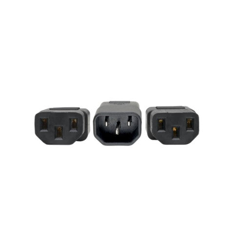 Tripp Lite P004-18N-2C13 power cable Black 18" (0.457 m) C14 coupler 2 x C13 coupler