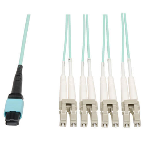 Eaton N844-03M-8LC-P InfiniBand/fibre optic cable 118.1" (3 m) MPO/MTP LC OFNP Aqua color, Black, Gray