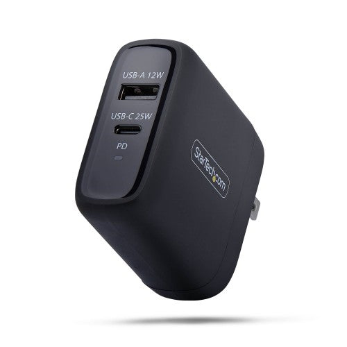StarTech.com 114NB-WALL-CHARGER mobile device charger Universal Black AC Fast charging Indoor