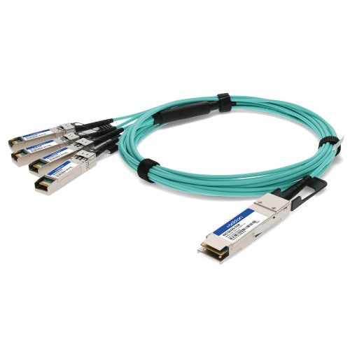 AddOn Networks ADD-QCISPA-O1M InfiniBand/fibre optic cable 39.4" (1 m) QSFP+ 4x SFP+ Aqua color