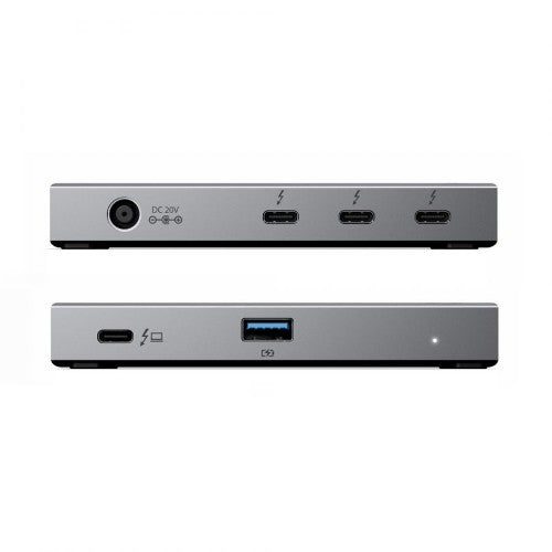 ALOGIC TB4H3TB interface hub Thunderbolt 4 40000 Mbit/s Black, Gray