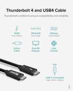 Plugable Technologies TBT4-40G2M Thunderbolt cable 78.7" (2 m) 40 Gbit/s Black