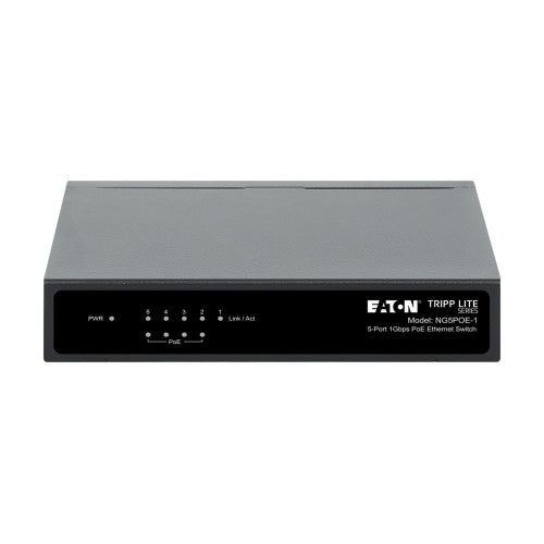 Eaton NG5POE-1 network switch Unmanaged Gigabit Ethernet (10/100/1000) Power over Ethernet (PoE) Desktop/Wall-Mounting Black