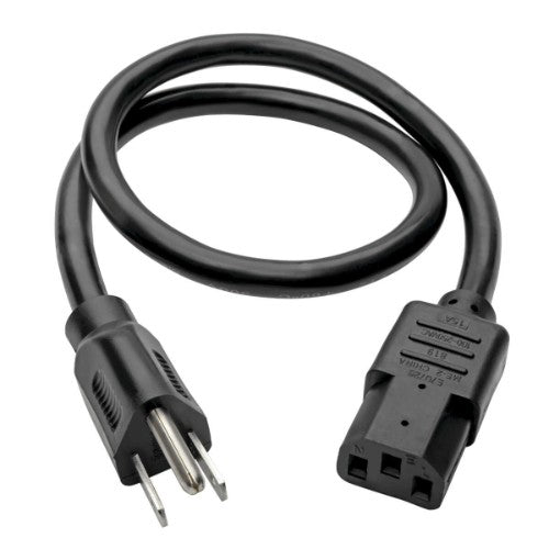 Tripp Lite P007-002 power cable Black 24" (0.61 m) C13 coupler NEMA 5-15P