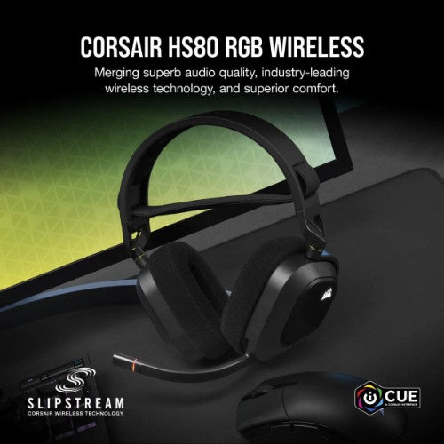 Corsair HS80 RGB WIRELESS Headset Wired & Wireless Head-band Gaming Carbon
