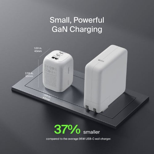 Belkin WCH016DQWH mobile device charger Universal White AC Fast charging Indoor
