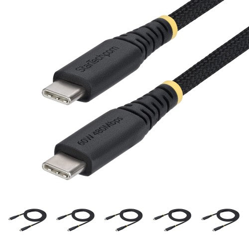 StarTech.com USB2CC3FNCBR5PK USB cable USB 2.0 35.8" (0.91 m) USB C 0.48 Gbit/s 60 W Black