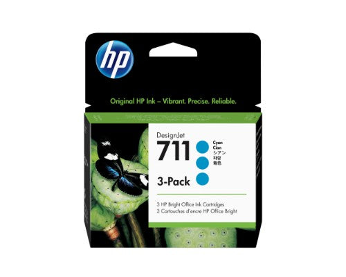 CZ134A (711) Ink cartridge cyan, 29ml, Pack qty 3