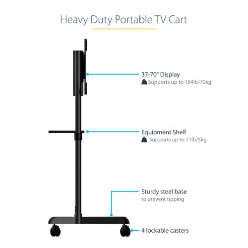 StarTech.com MBLTVSTNDEC TV mount/stand 70" Black